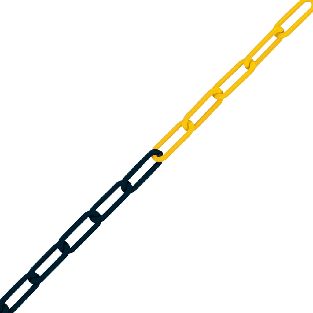 Immagine del prodotto: Catena di sbarramento, nylon, spessore 8 mm, lunghezza 25 m, nero/giallo