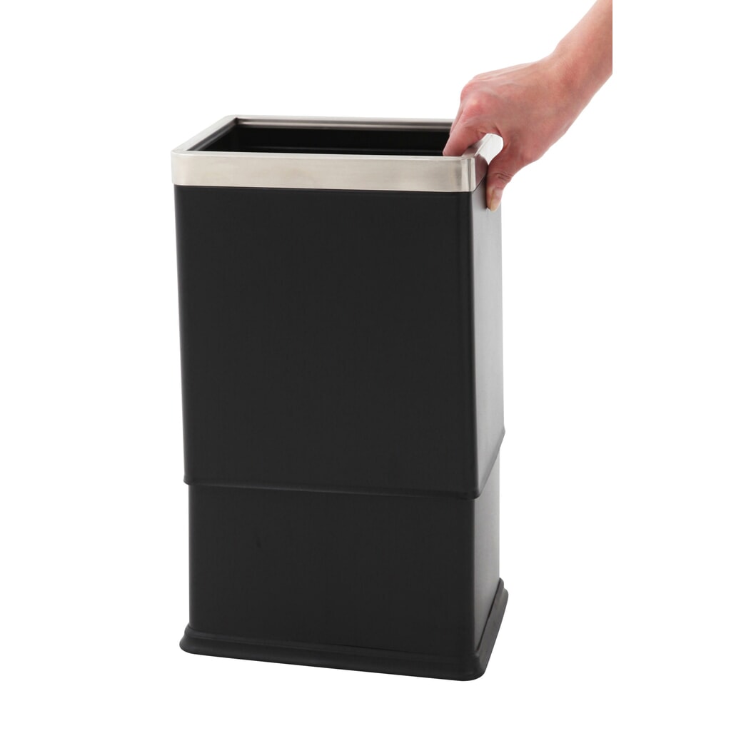 Cestino a doppia parete, rettangolare, 10 litri, nero Immagine del prodotto n. 2: Cestino a doppia parete, rettangolare, 10 litri, nero