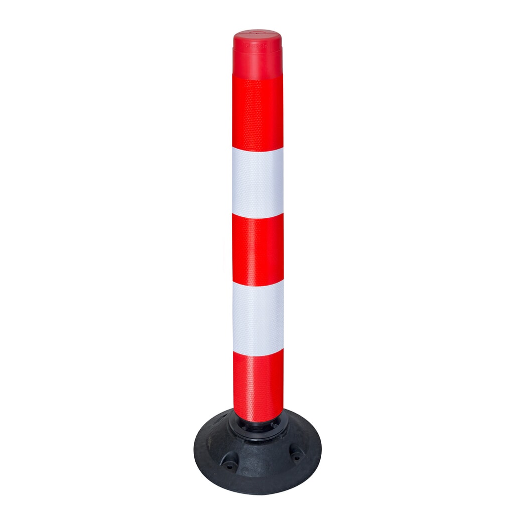 Immagine del prodotto: Cilindro segnaletico FlexPin, rosso/bianco, altezza 1.000 mm