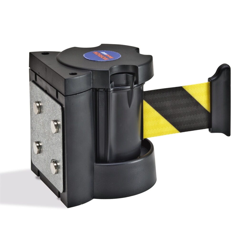 Cinghia da parete, auto-tensionante, con freno a forza centrifuga, lunghezza 3 m, nero/giallo a strisce diagonali Immagine del prodotto: Cinghia da parete, auto-tensionante, con freno a forza centrifuga, lunghezza 3 m, nero/giallo a strisce diagonali