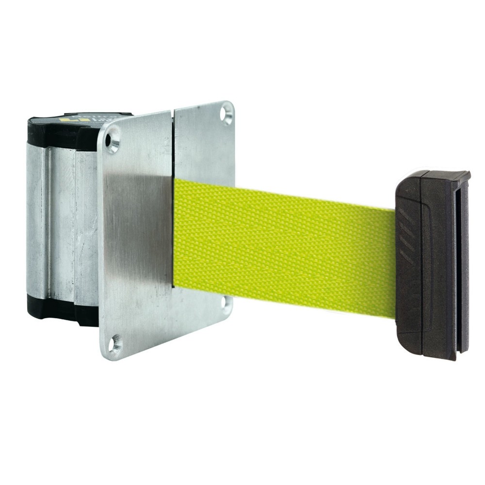 Immagine del prodotto: Cinghia di sbarramento da parete L con pezzo finale magnetico, lunghezza 3,7 m, giallo neon