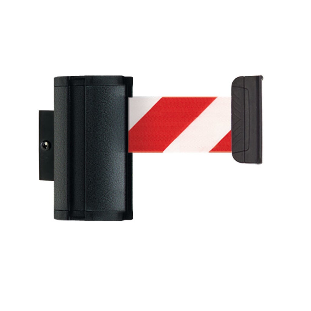 Cinghia di sbarramento da parete M da agganciare, lunghezza 2,3 m, rosso / bianco a strisce diagonali Immagine del prodotto: Cinghia di sbarramento da parete M da agganciare, lunghezza 2,3 m, rosso / bianco a strisce diagonali