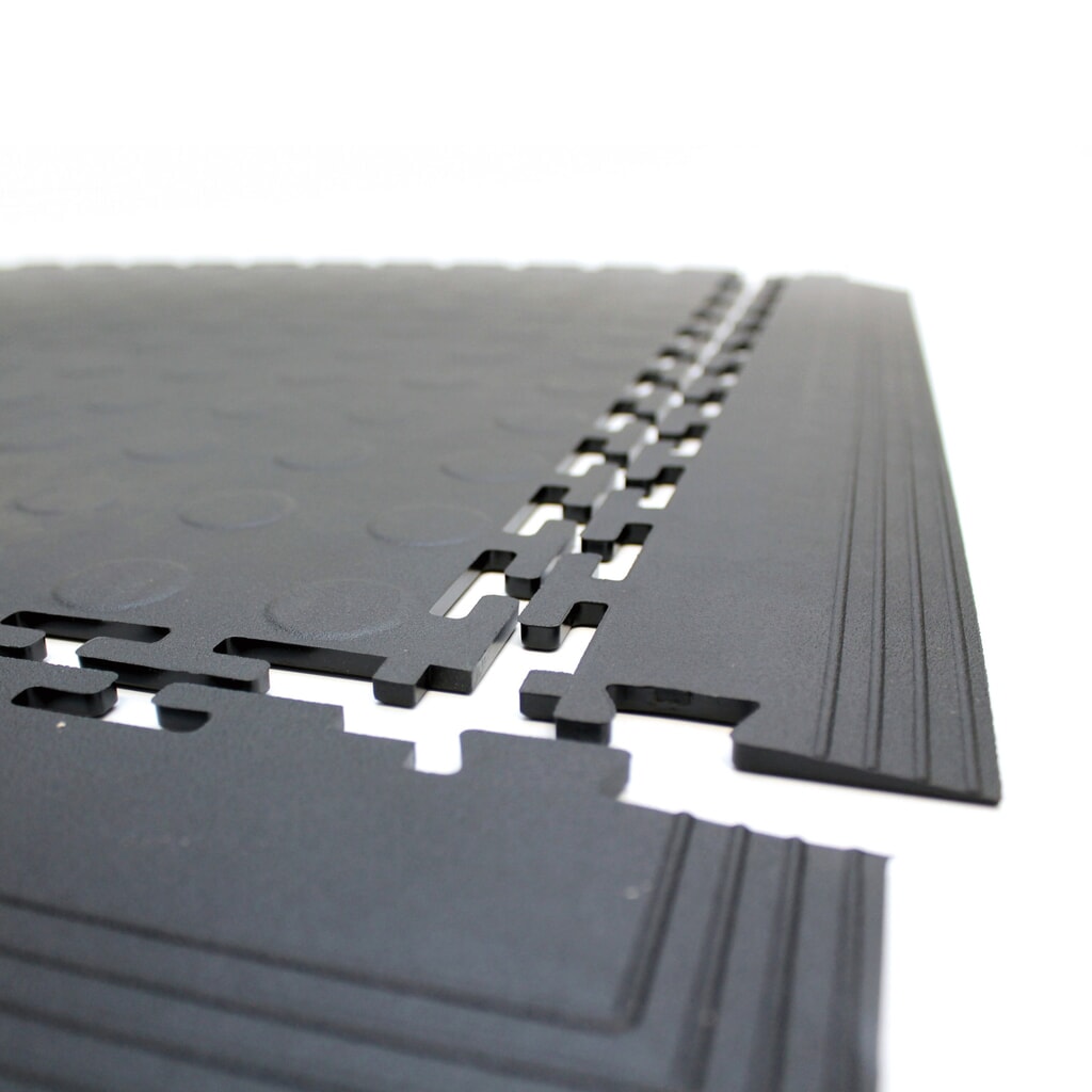 COBA Piastrella in PVC, effetto bugnato, LxP 500 x 500 mm, nero Immagine del prodotto n. 1: COBA Piastrella in PVC, effetto bugnato, LxP 500 x 500 mm, nero