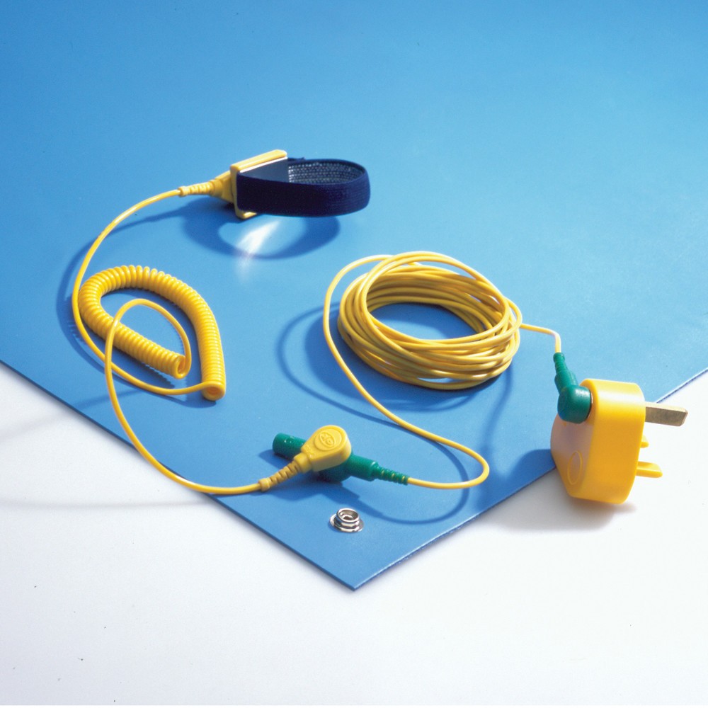 Immagine del prodotto n. 3: COBA Set tappetino defaticante ESD in PVC con strato conduttore, LxP 600 x 1.200 mm, blu