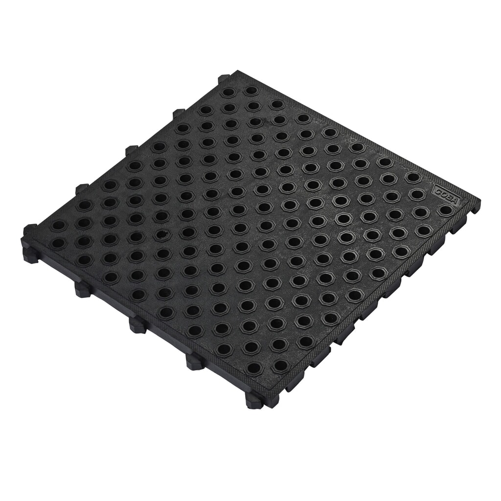 COBA Tappetino defaticante Fatigue Lock Premium, forato, LxP 500 x 500 mm, nero Immagine del prodotto: COBA Tappetino defaticante Fatigue Lock Premium, forato, LxP 500 x 500 mm, nero