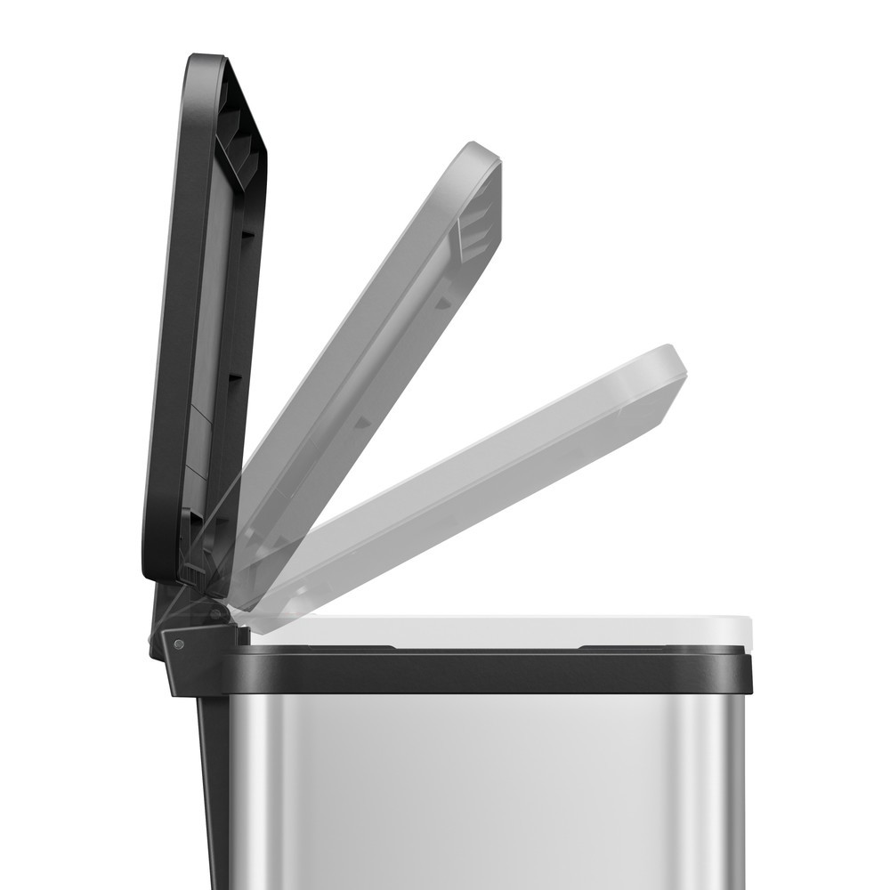Immagine del prodotto n. 2: Contenitore per materiali riciclabili Hailo Öko duo Plus M, 2x 9 litri, meccanismo di chiusura ammortizzato, acciaio inox, opaco