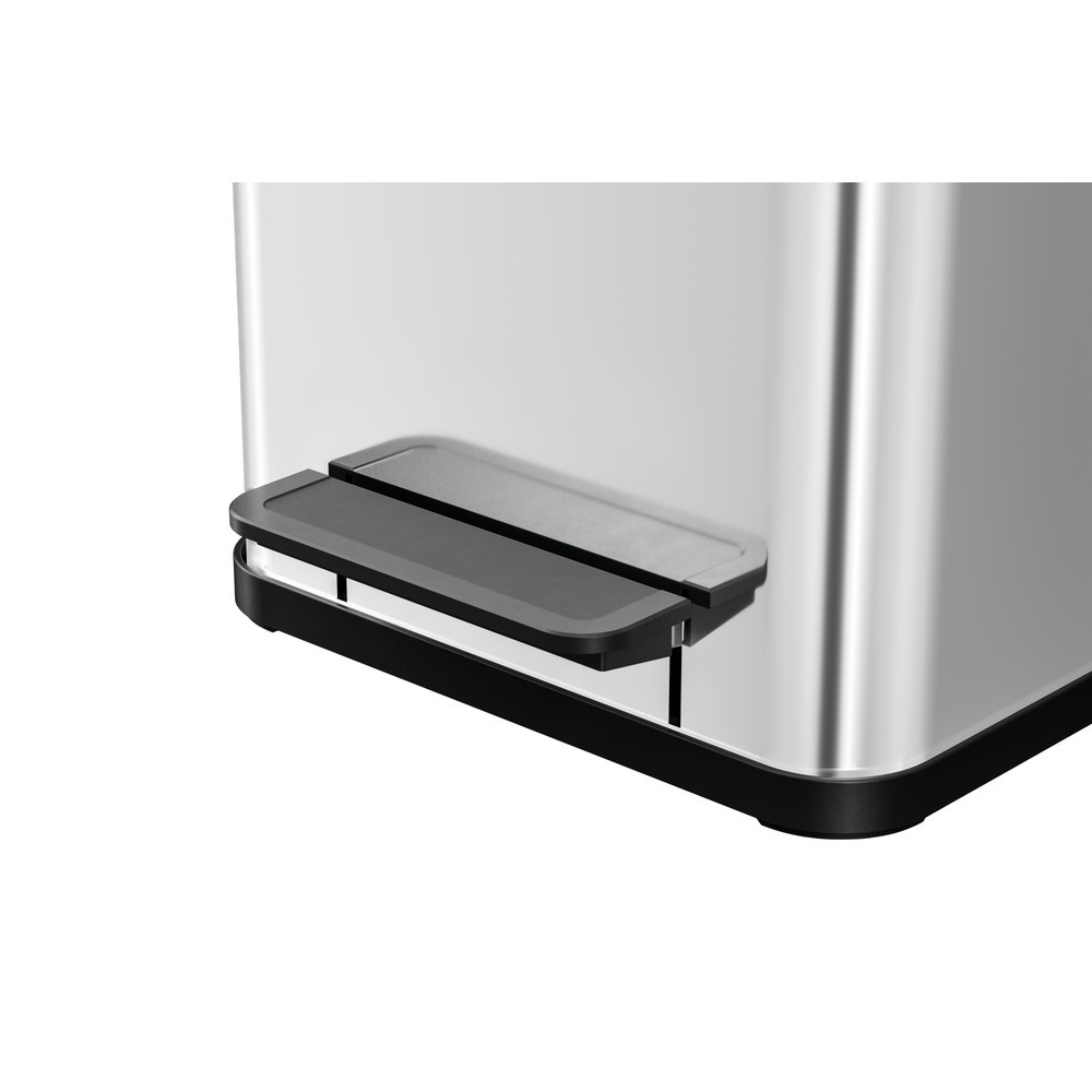 Immagine del prodotto n. 4: Contenitore per materiali riciclabili Hailo Öko duo Plus M, 2x 9 litri, meccanismo di chiusura ammortizzato, acciaio inox, opaco