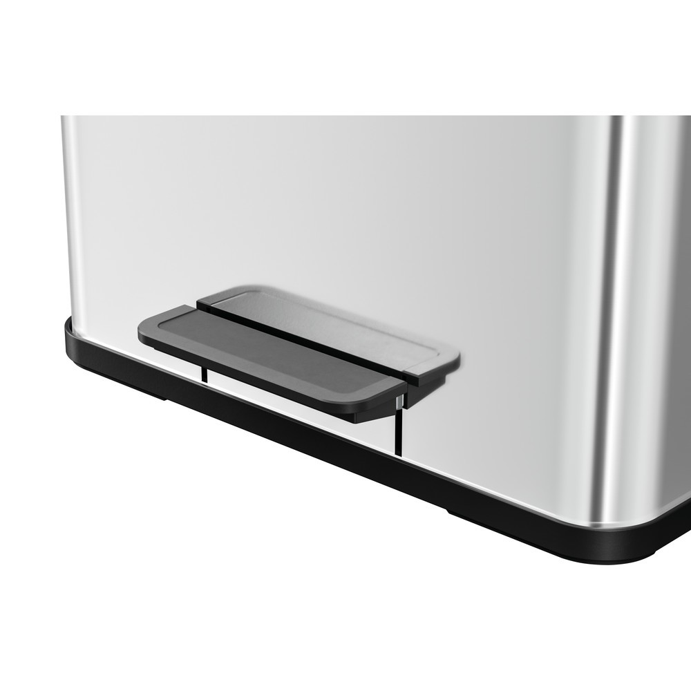 Immagine del prodotto n. 2: Contenitore per materiali riciclabili Hailo Öko trio Plus M, 3x 9 litri, meccanismo di chiusura ammortizzato, acciaio inox, opaco