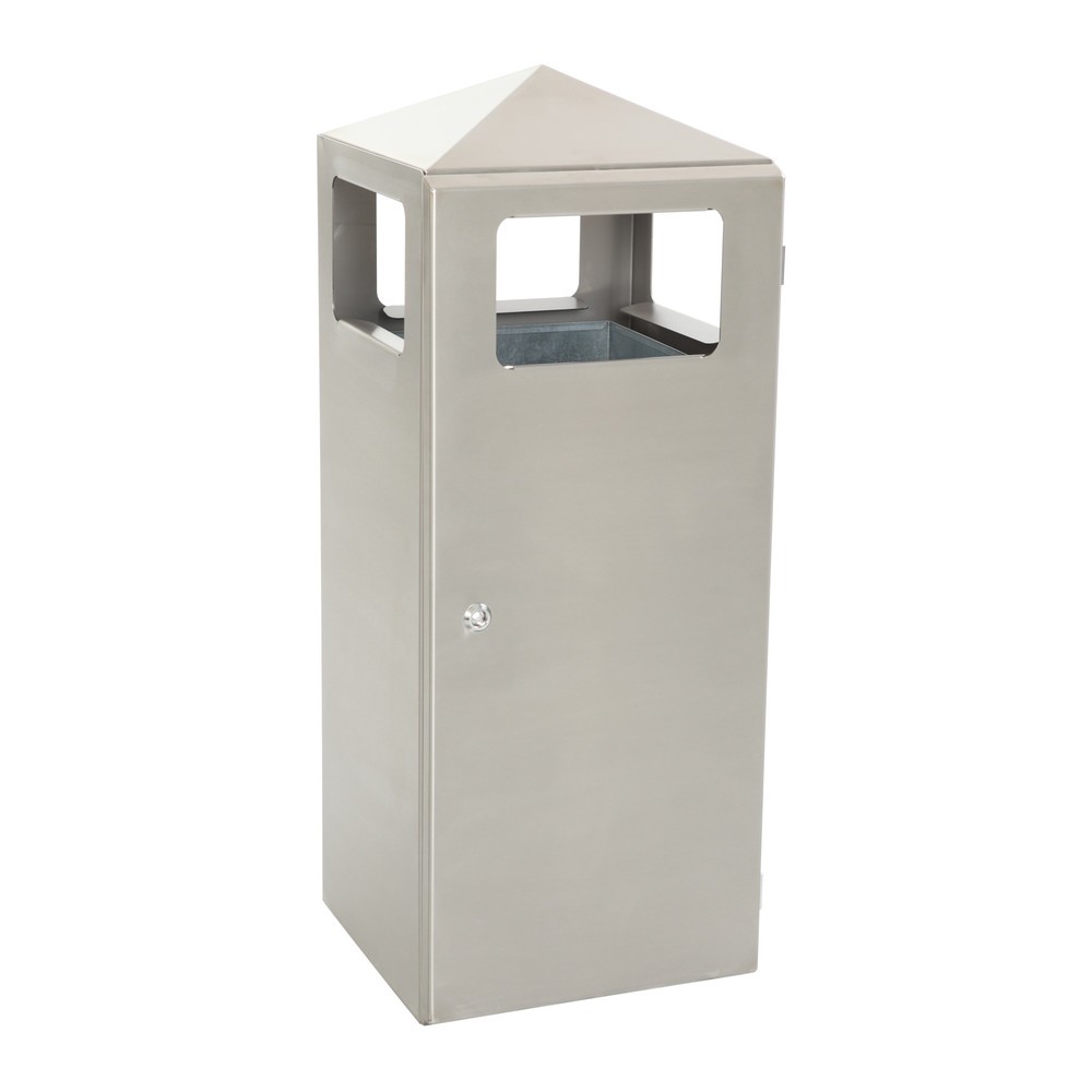 Immagine del prodotto n. 2: Combinazione posacenere-cestino dei rifiuti a piramide, quadrato, contenitore base in acciaio inox, 70 litri