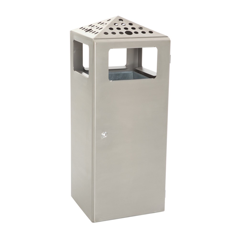 Immagine del prodotto n. 3: Combinazione posacenere-cestino dei rifiuti a piramide, quadrato, contenitore base in acciaio inox, 70 litri