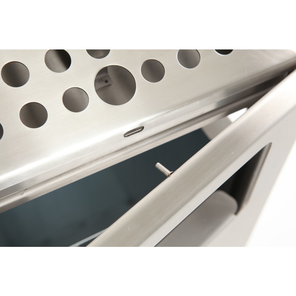 Immagine del prodotto n. 7: Combinazione posacenere-cestino dei rifiuti a piramide, quadrato, contenitore base in acciaio inox, 70 litri
