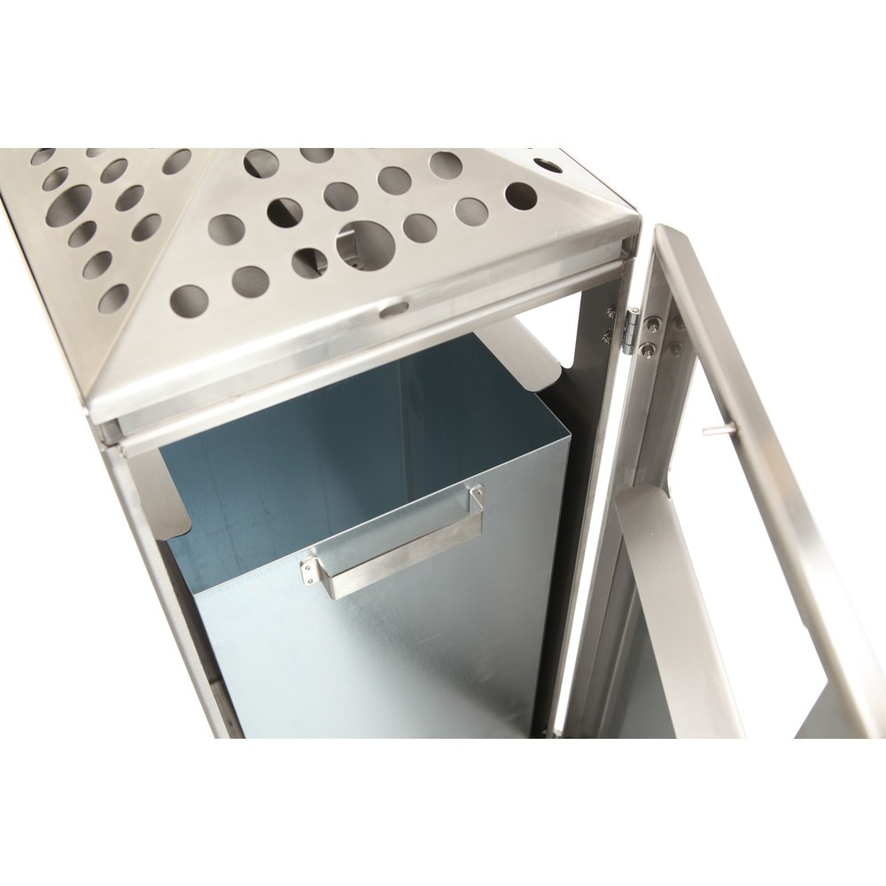 Immagine del prodotto n. 8: Combinazione posacenere-cestino dei rifiuti a piramide, quadrato, contenitore base in acciaio inox, 70 litri