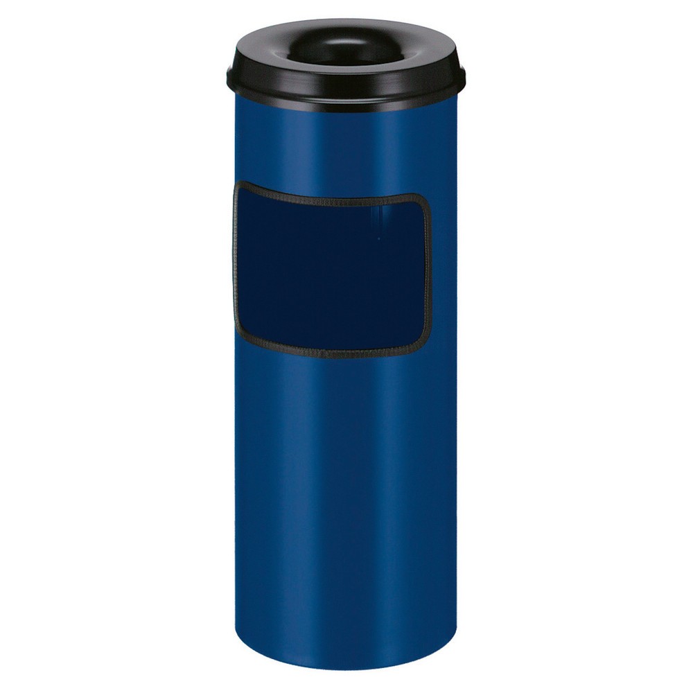 Immagine del prodotto: Combinazione posacenere-cestino dei rifiuti in acciaio, con estintore, circolare, 30 litri, blu/nero