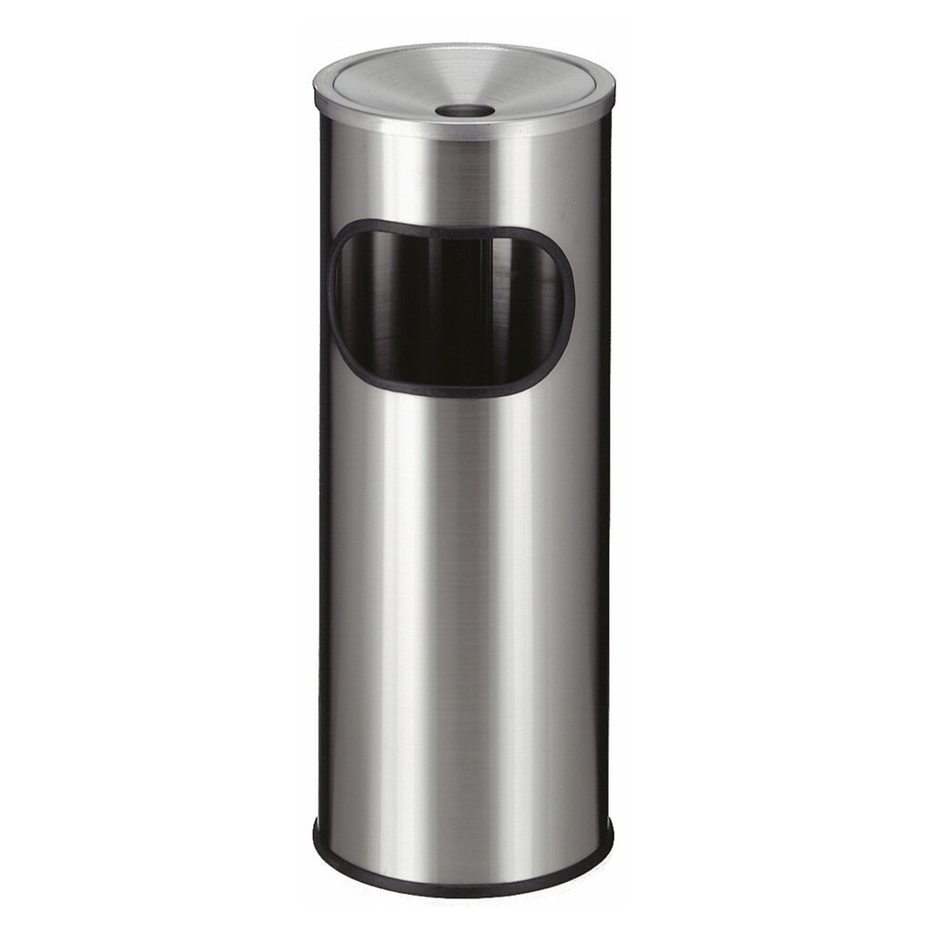 Combinazione posacenere-cestino dei rifiuti in acciaio inox, circolare, 9 litri Immagine del prodotto: Combinazione posacenere-cestino dei rifiuti in acciaio inox, circolare, 9 litri