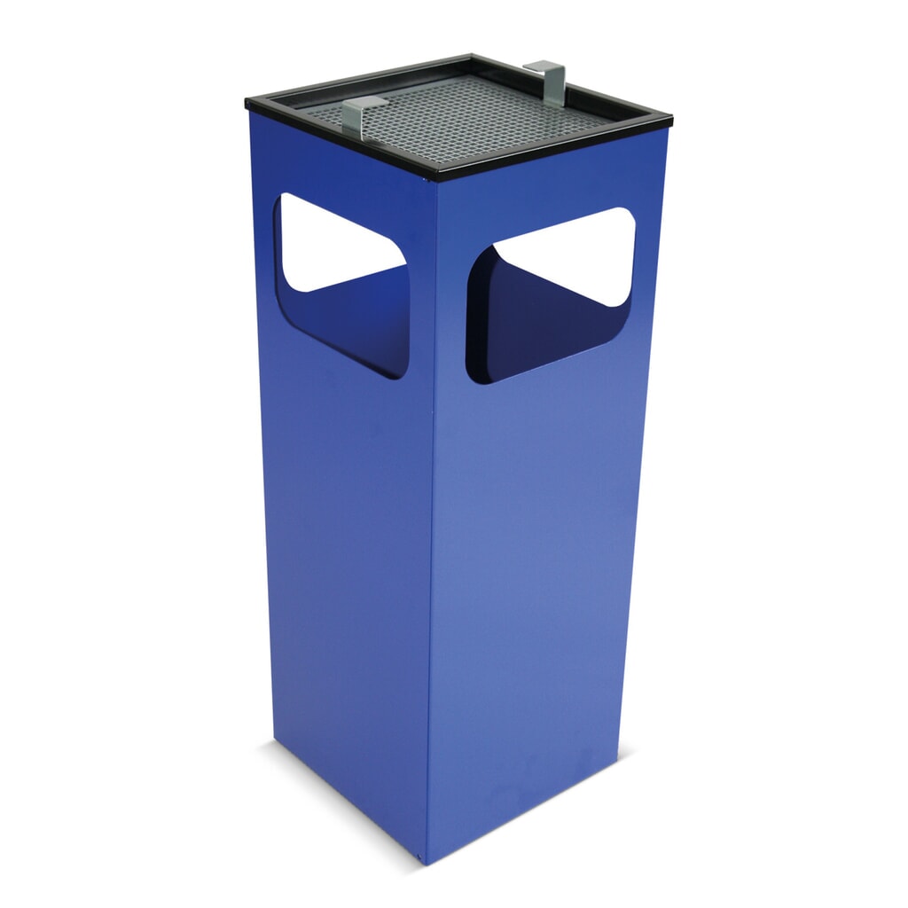 Combinazione posacenere-cestino dei rifiuti KUBA, 15 litri, blu Immagine del prodotto: Combinazione posacenere-cestino dei rifiuti KUBA, 15 litri, blu