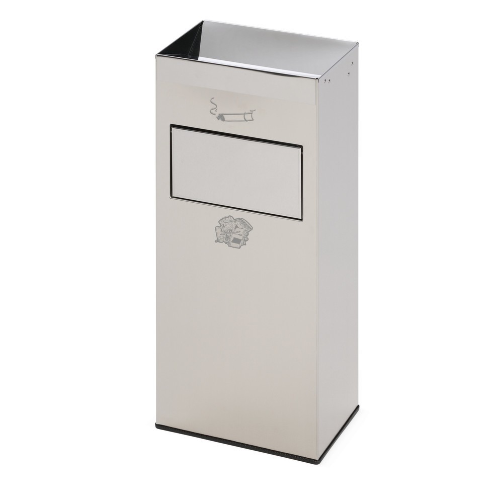 Immagine del prodotto: Combinazione posacenere-cestino dei rifiuti VAR®, acciaio inox, 21 litri, con sportello basculante