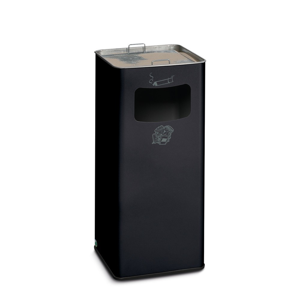 Immagine del prodotto: Combinazione posacenere-cestino dei rifiuti VAR®, modello a colonna, 31,7 litri, grigio nero