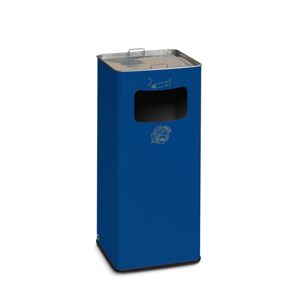 Immagine del prodotto: Combinazione posacenere-cestino dei rifiuti VAR®, modello a colonna, 53,4 litri, blu genziana