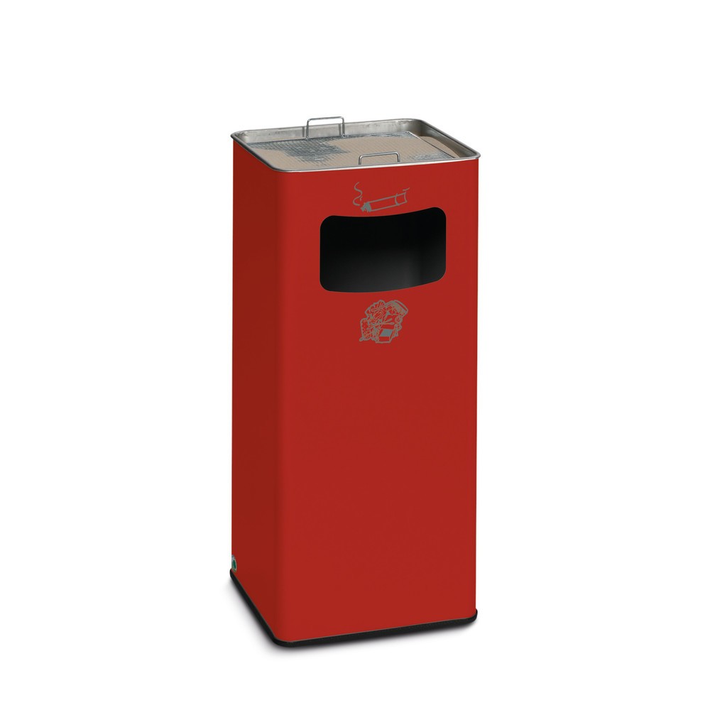 Immagine del prodotto: Combinazione posacenere-cestino dei rifiuti VAR®, modello a colonna, 53,4 litri, rosso fuoco