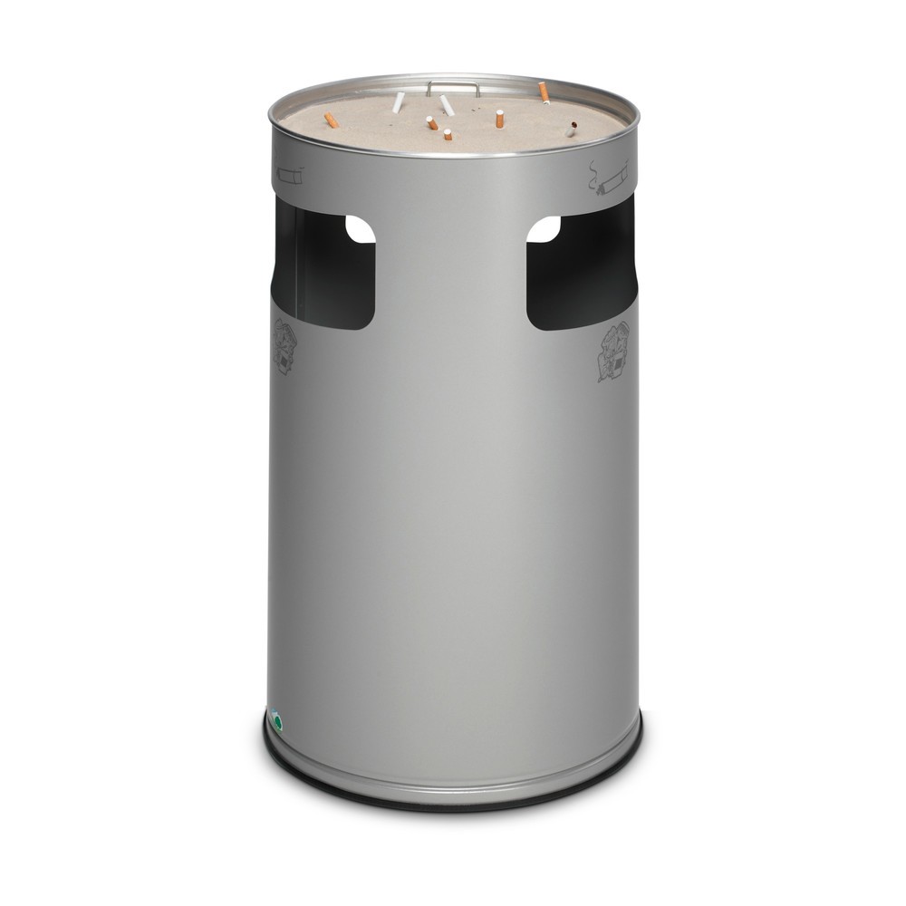 Immagine del prodotto: Combinazione posacenere-cestino dei rifiuti VAR®, modello a colonna, 69,2 litri, argento