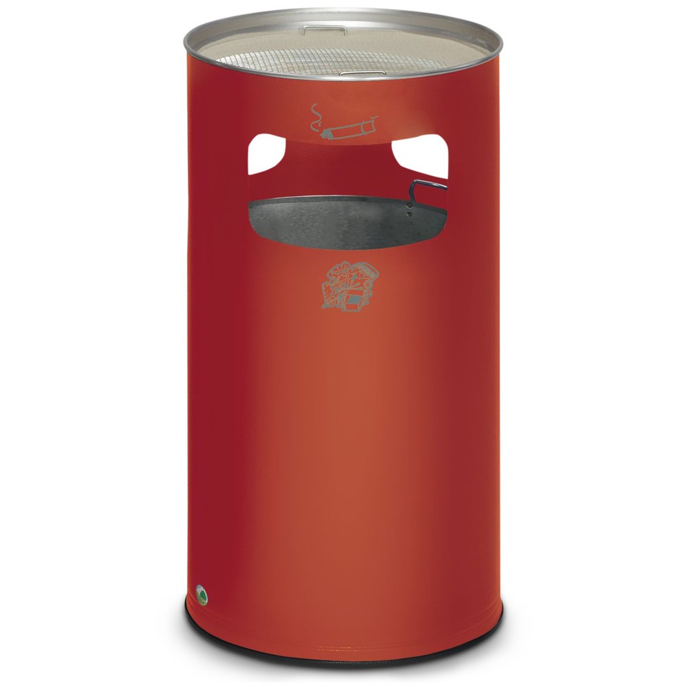 Immagine del prodotto: Combinazione posacenere-cestino dei rifiuti VAR®, modello a colonna, 69,2 litri, rosso fuoco