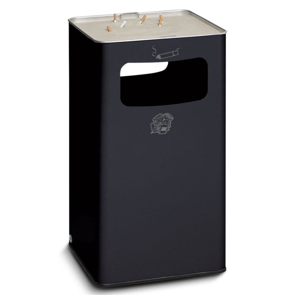 Combinazione posacenere-cestino dei rifiuti VAR®, modello a colonna, 96,1 litri, grigio nero Immagine del prodotto: Combinazione posacenere-cestino dei rifiuti VAR®, modello a colonna, 96,1 litri, grigio nero