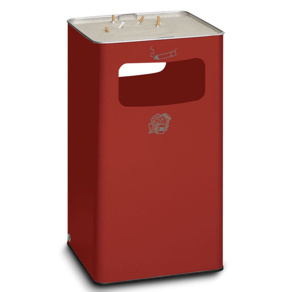 Immagine del prodotto: Combinazione posacenere-cestino dei rifiuti VAR®, modello a colonna, 96,1 litri, rosso fuoco