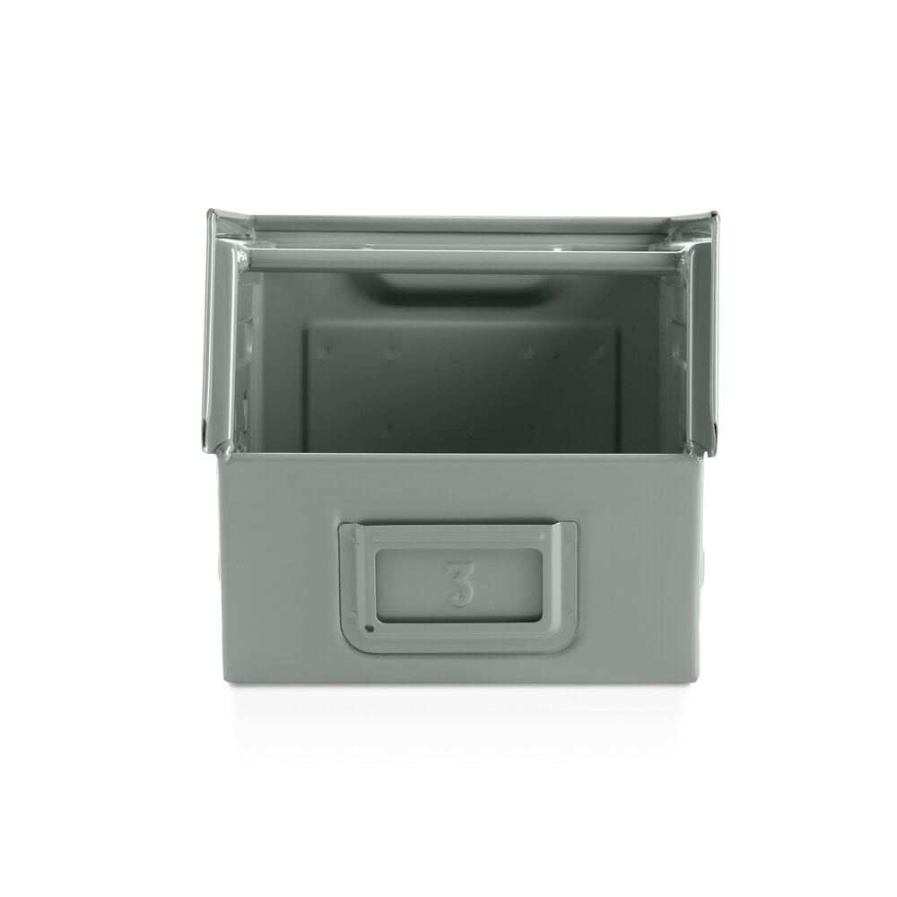 Immagine del prodotto n. 3: Contenitore a bocca di lupo Fami, HxBxT 200 x 200 x 350 mm, lamiera d’acciaio, grigio scoiattolo, 8 pezzi/SU