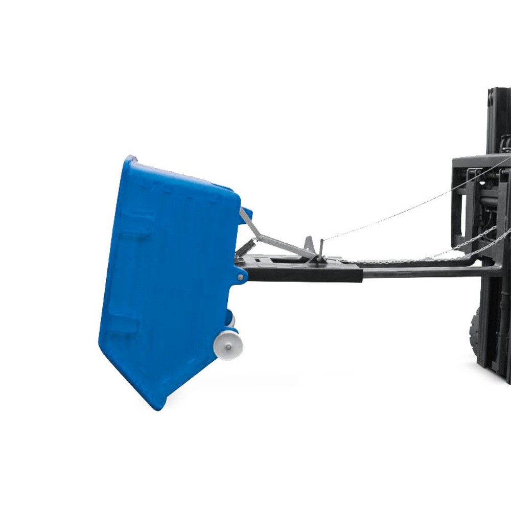 Immagine del prodotto n. 1: contenitore basculante in PE con ruote, meccanismo di ribaltamento, tasche forcella, volume 0,75 m³