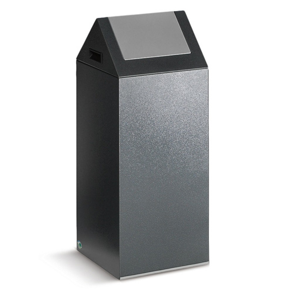 Immagine del prodotto: Contenitore di raccolta materiale riciclabile VAR®, 60 litri, autoestinguente, corpo argento anticato, coperchio angolare/argento