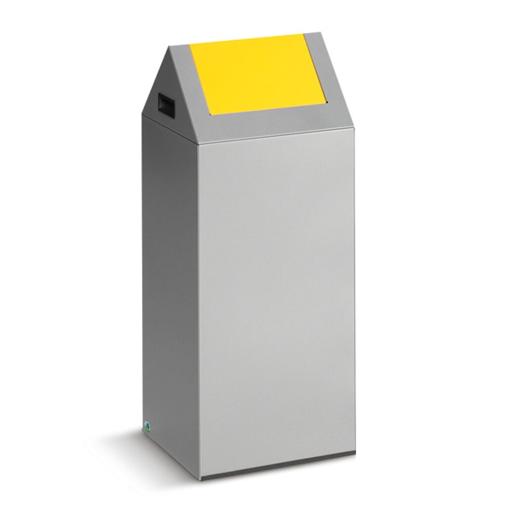 Contenitore di raccolta materiale riciclabile VAR®, 60 litri, autoestinguente, corpo grigio chiaro, coperchio angolare/giallo Immagine del prodotto: Contenitore di raccolta materiale riciclabile VAR®, 60 litri, autoestinguente, corpo grigio chiaro, coperchio angolare/giallo