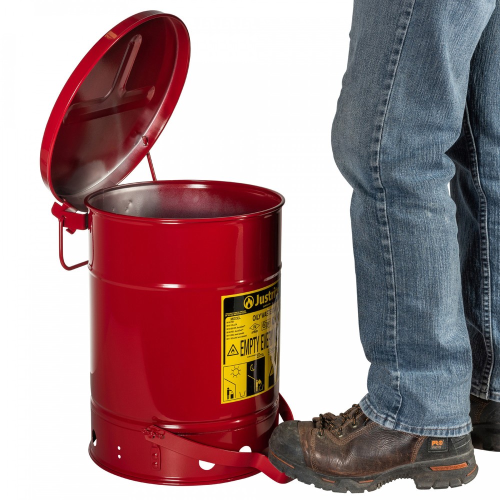Immagine del prodotto n. 2: Contenitore di raccolta per banco da lavoro Justrite®, manuale, rosso, 20 litri