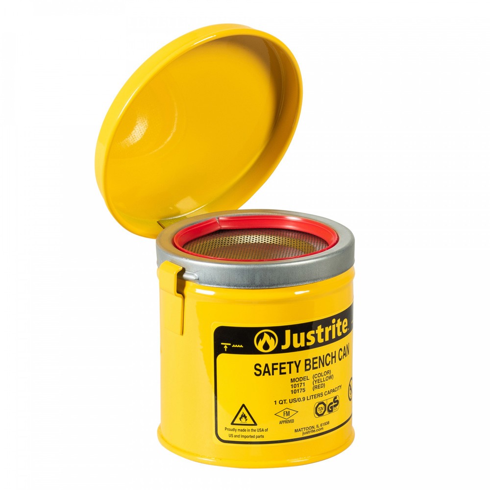 Immagine del prodotto n. 2: Justrite Contenitore di impregnazione con coperchio ribaltabile, giallo, 1 litri