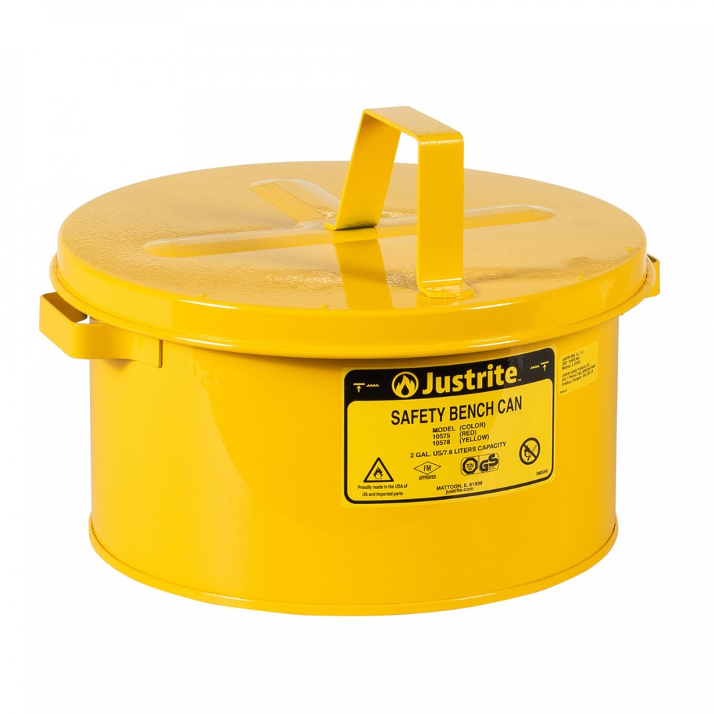 Immagine del prodotto n. 1: Justrite Contenitore di impregnazione con coperchio ribaltabile, giallo, 8 litri