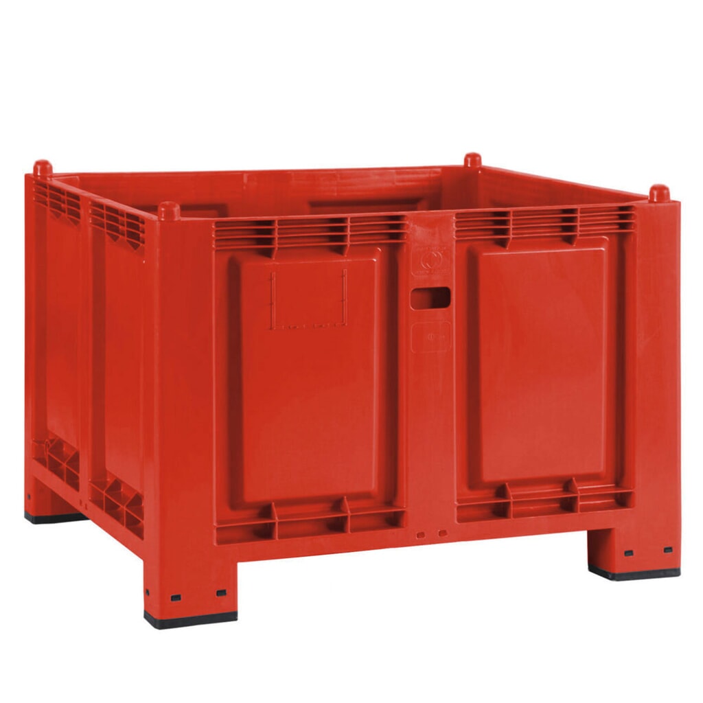 Contenitore grande in polipropilene, 550 litri, con piedini, rosso Immagine del prodotto: Contenitore grande in polipropilene, 550 litri, con piedini, rosso