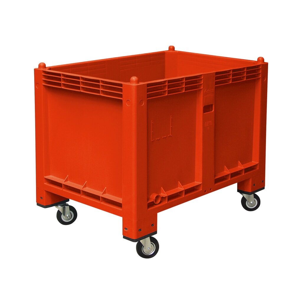 Contenitore grande in polipropilene, 550 litri, con ruote, rosso Immagine del prodotto: Contenitore grande in polipropilene, 550 litri, con ruote, rosso