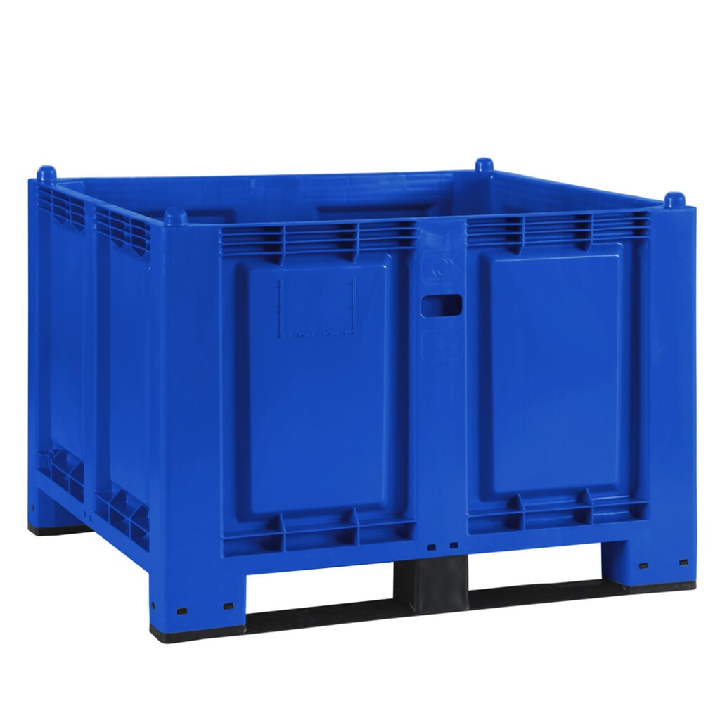 Contenitore grande in polipropilene, 550 litri, con traverse, blu Immagine del prodotto: Contenitore grande in polipropilene, 550 litri, con traverse, blu