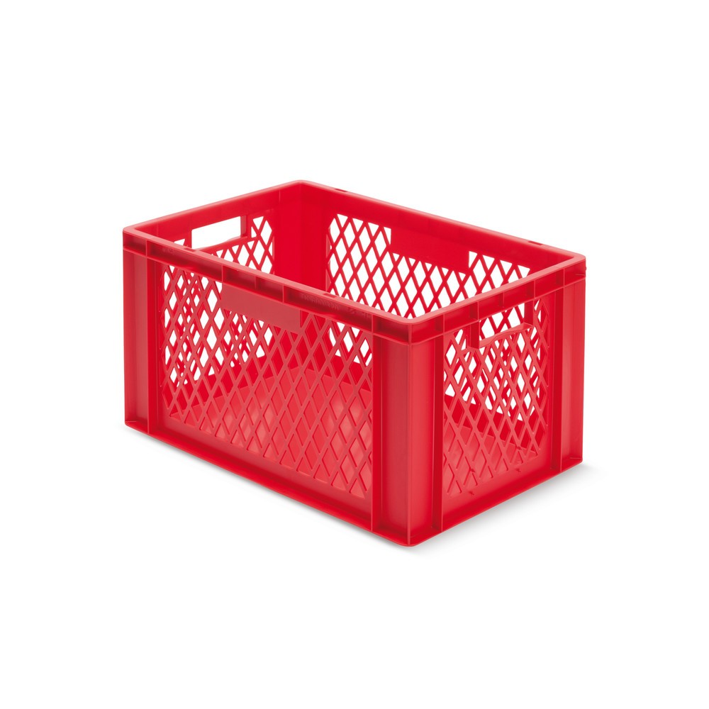 Immagine del prodotto: Eurobox, pareti forate + fondi chiusi, 61 litri, rosso, con impugnatura