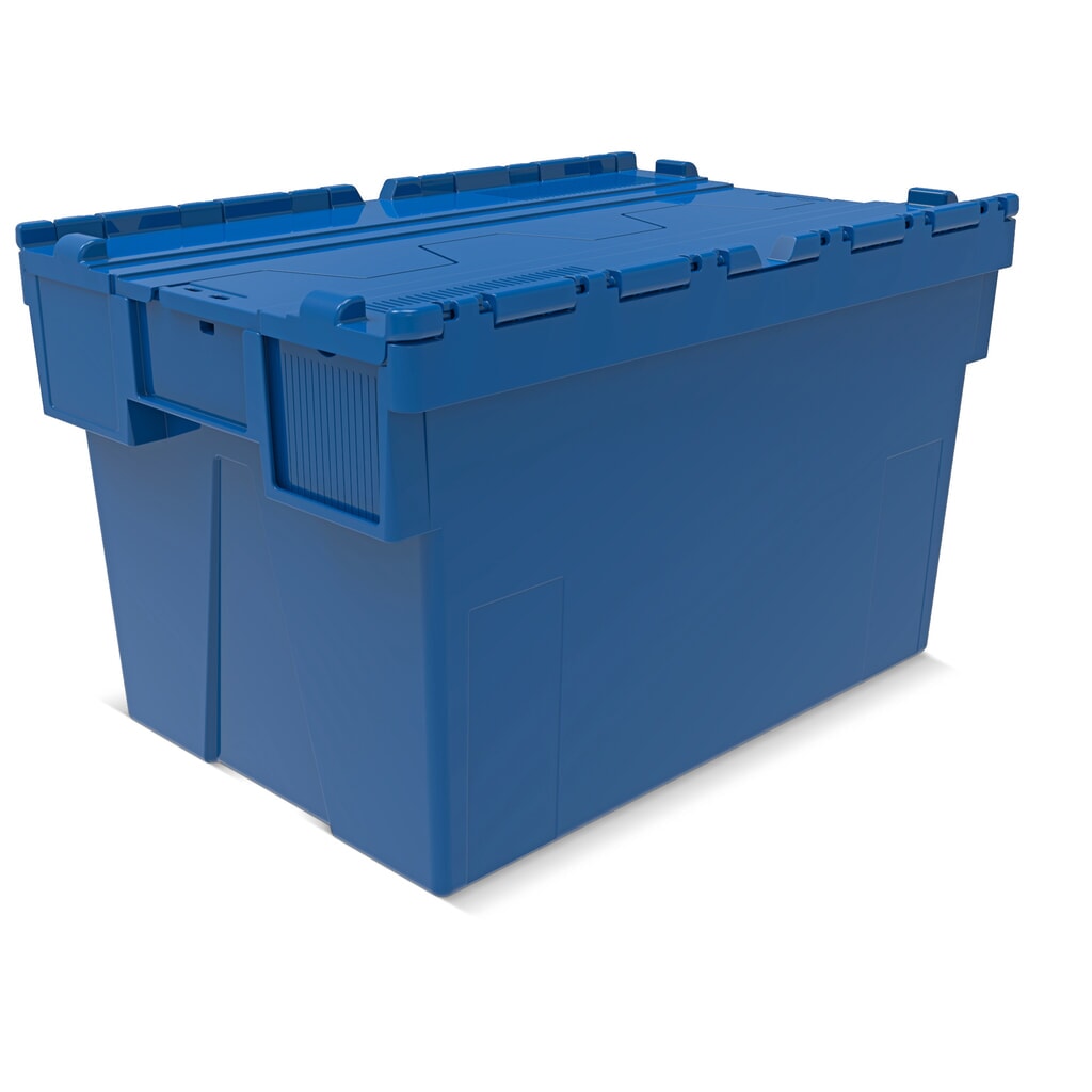 Immagine del prodotto: Alpha Eurobox in PP con tappo incernierato, blu, 65 litri, HxBxT 365 x 600 x 400 mm