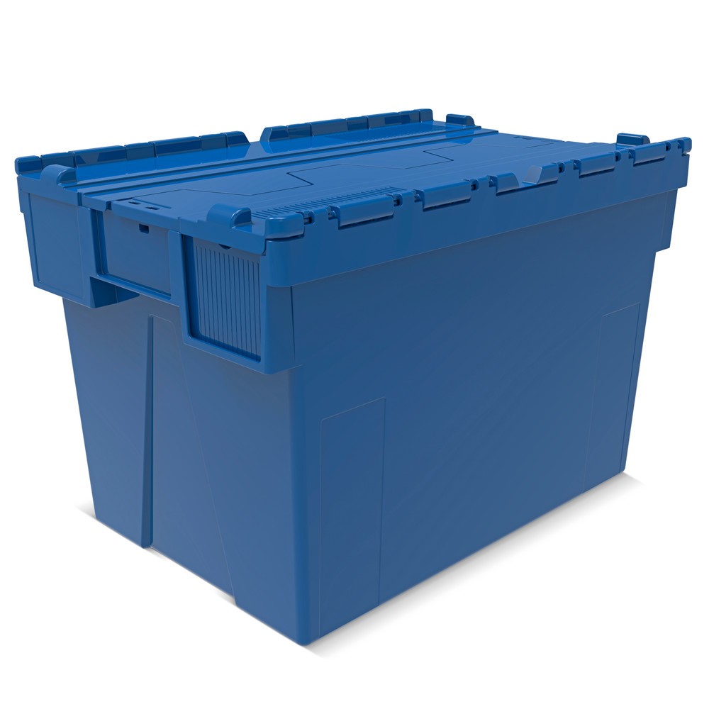 Immagine del prodotto: Contenitore impilabile multiplo in PP con coperchio ribaltabile, blu, 77 litri, 1 pz/UV