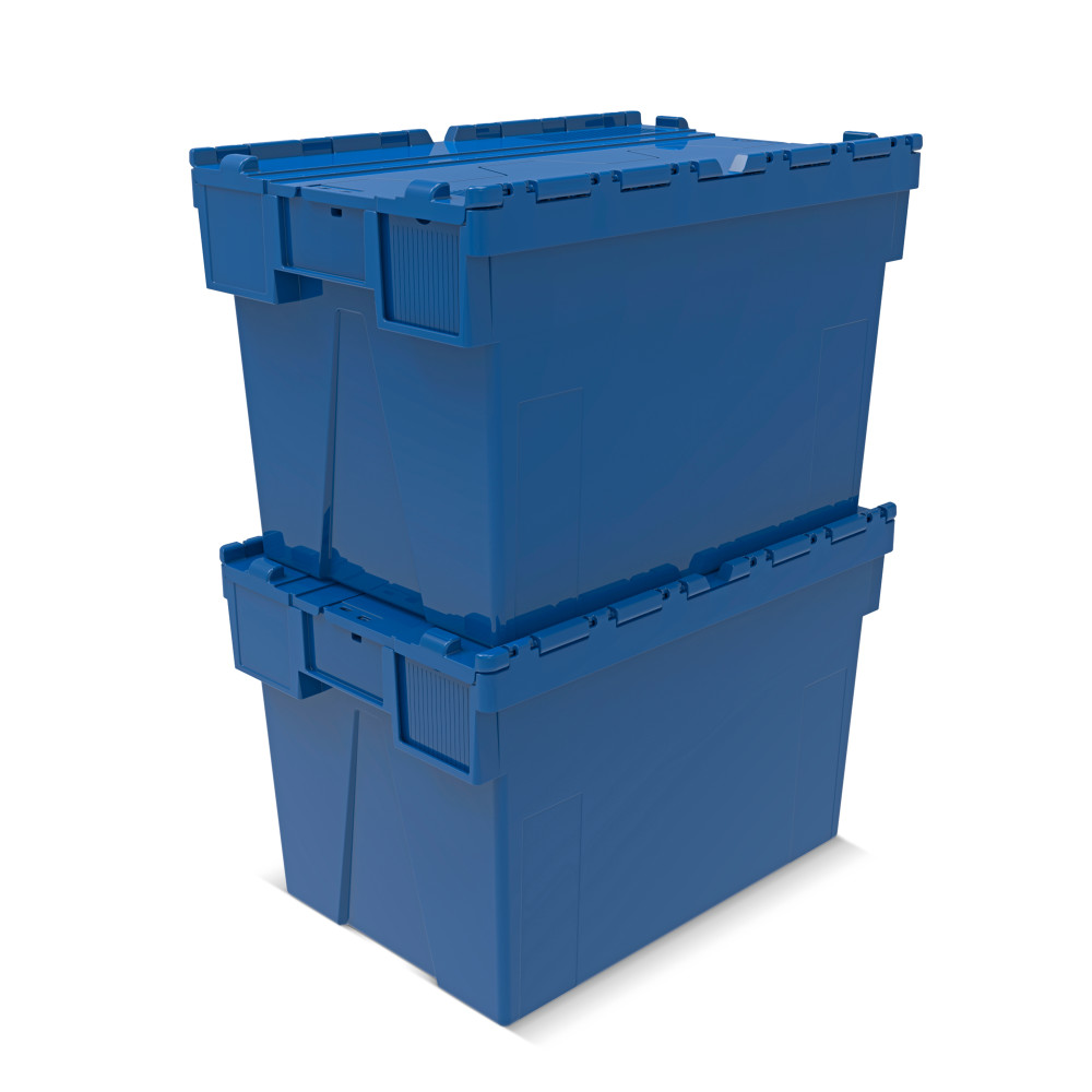 Immagine del prodotto n. 6: Contenitore impilabile multiplo in PP con coperchio ribaltabile, blu, 77 litri, 1 pz/UV