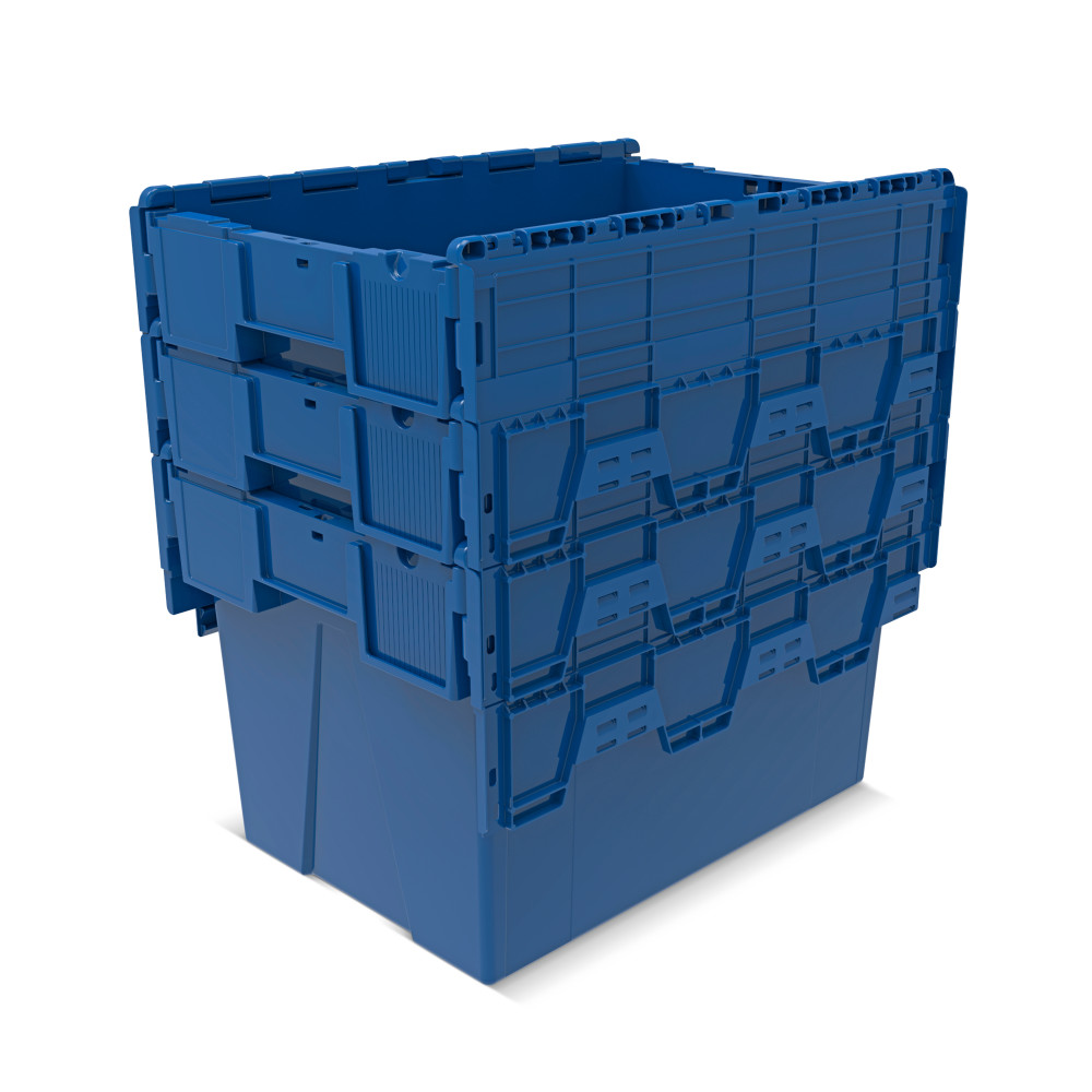 Immagine del prodotto n. 7: Contenitore impilabile multiplo in PP con coperchio ribaltabile, blu, 77 litri, 1 pz/UV