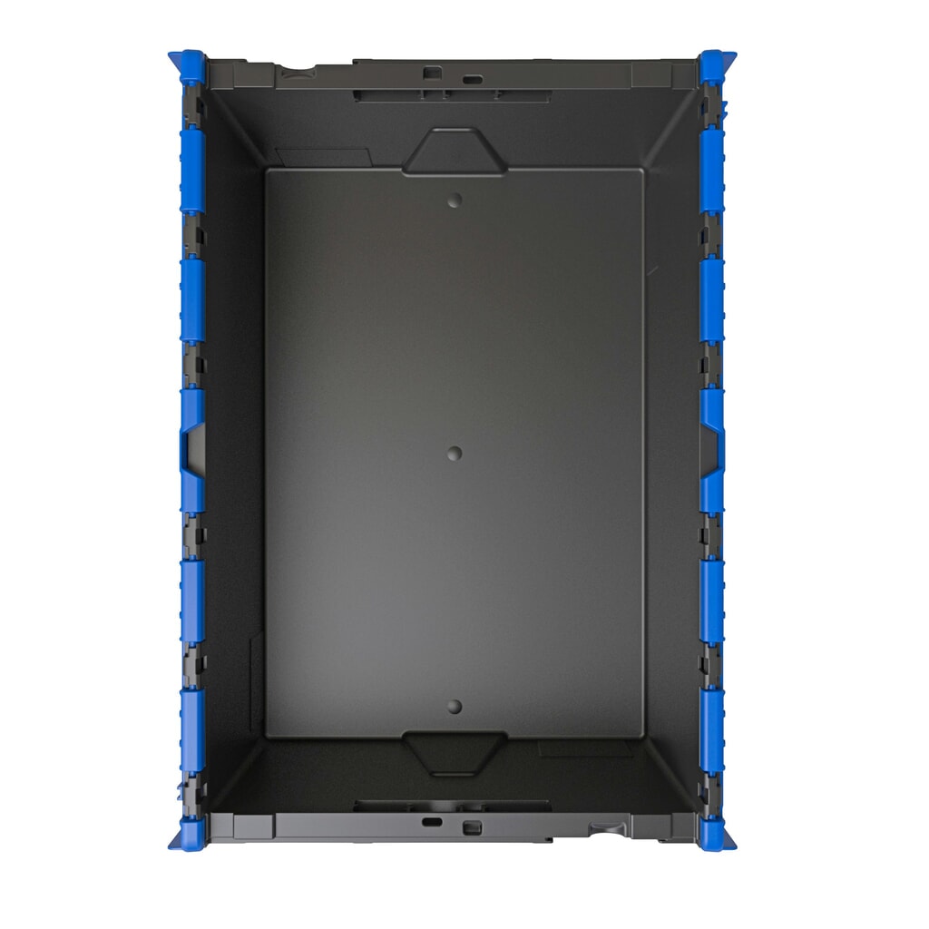 Alpha Eurobox in PP rigranulato con tappo incernierato, nero/blu, 56 litri, HxBxT 310 x 600 x 400 mm Immagine del prodotto n. 3: Alpha Eurobox in PP rigranulato con tappo incernierato, nero/blu, 56 litri, HxBxT 310 x 600 x 400 mm