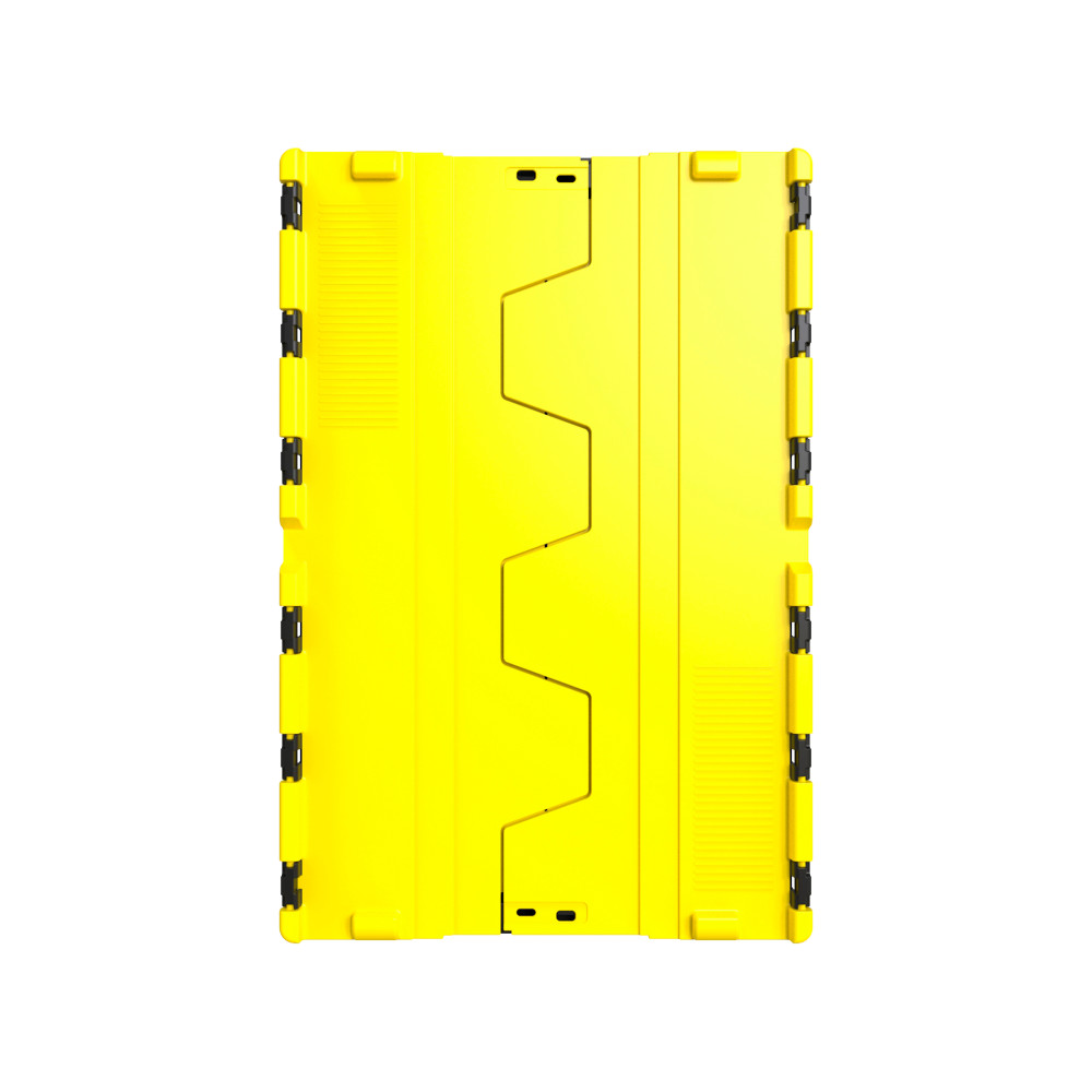 Immagine del prodotto n. 2: Contenitore impilabile multiplo in rigranulato di PP con coperchio ribaltabile, nero/giallo, 77 litri, 1 pz/UV