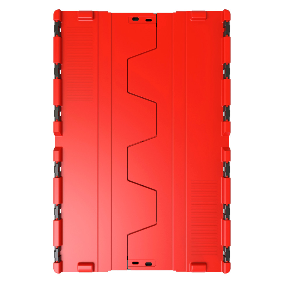 Immagine del prodotto n. 2: Contenitore impilabile multiplo in rigranulato di PP con coperchio ribaltabile, nero/rosso, 56 litri, 1 pz/UV