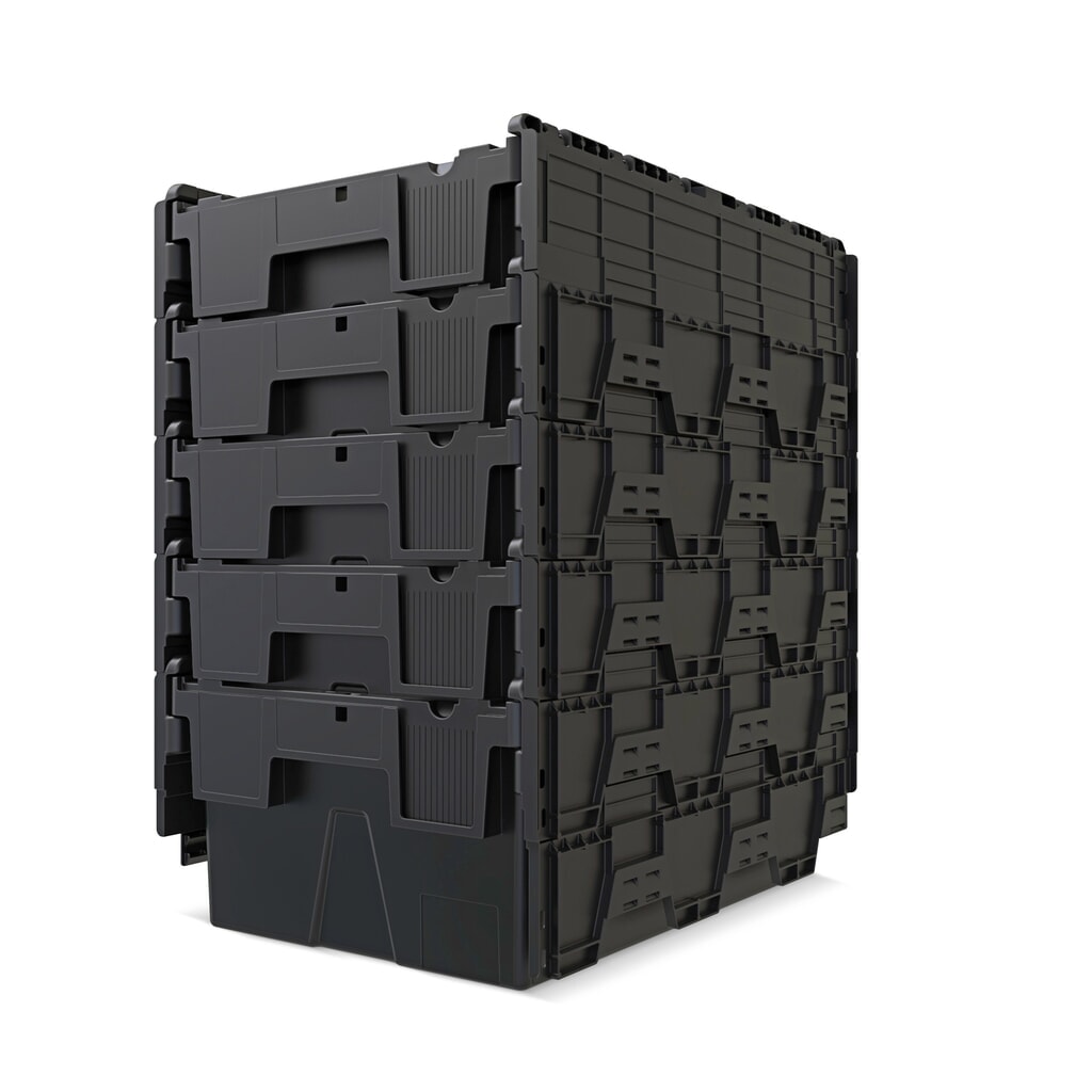 Immagine del prodotto n. 8: Alpha Eurobox in PP rigranulato con tappo incernierato, nero, 40 litri, HxBxT 250 x 600 x 400 mm