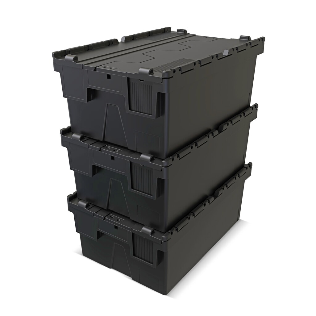 Immagine del prodotto n. 9: Alpha Eurobox in PP rigranulato con tappo incernierato, nero, 40 litri, HxBxT 250 x 600 x 400 mm