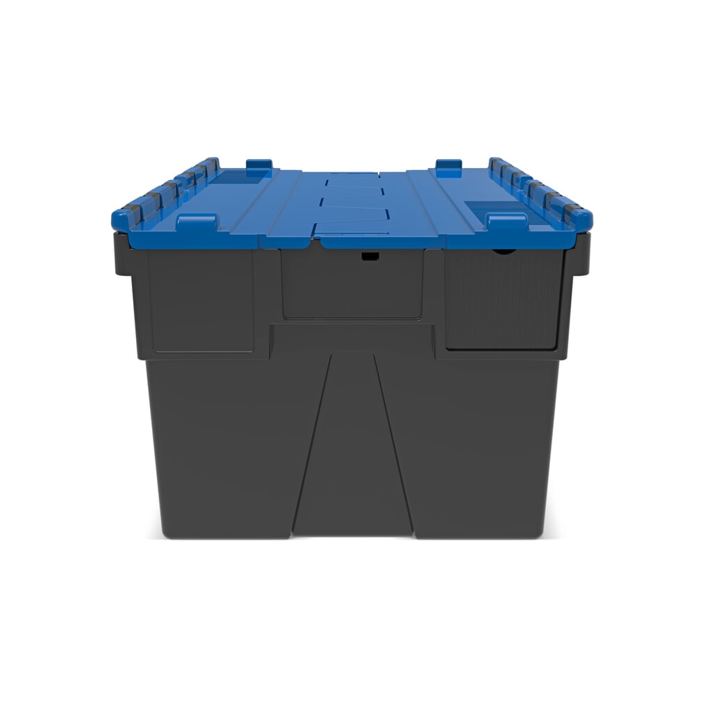 Immagine del prodotto n. 5: Alpha Eurobox in PP rigranulato con tappo incernierato, nero/blu, 56 litri, HxBxT 310 x 600 x 400 mm