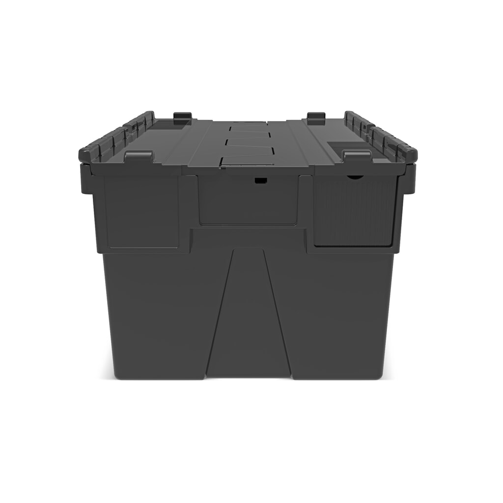 Immagine del prodotto n. 5: Alpha Eurobox in PP rigranulato con tappo incernierato, nero, 56 litri, HxBxT 310 x 600 x 400 mm