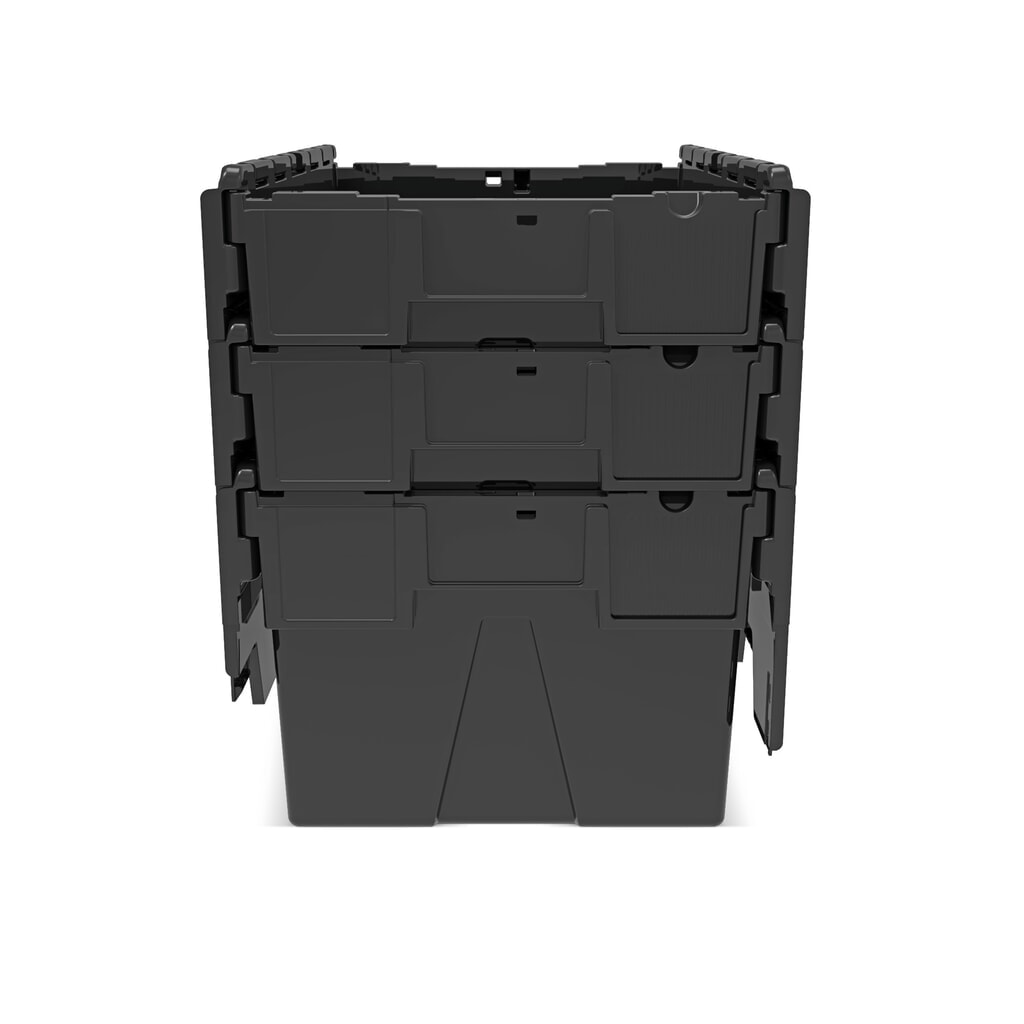 Immagine del prodotto n. 9: Alpha Eurobox in PP rigranulato con tappo incernierato, nero, 56 litri, HxBxT 310 x 600 x 400 mm